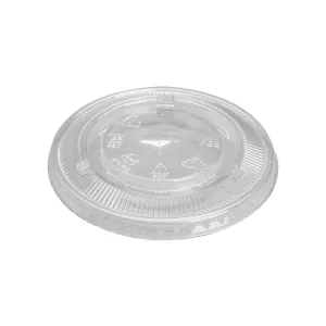 12-24oz PET Plastic Cold Drink Flat Lid 98 MM - Clear (1000 per case)