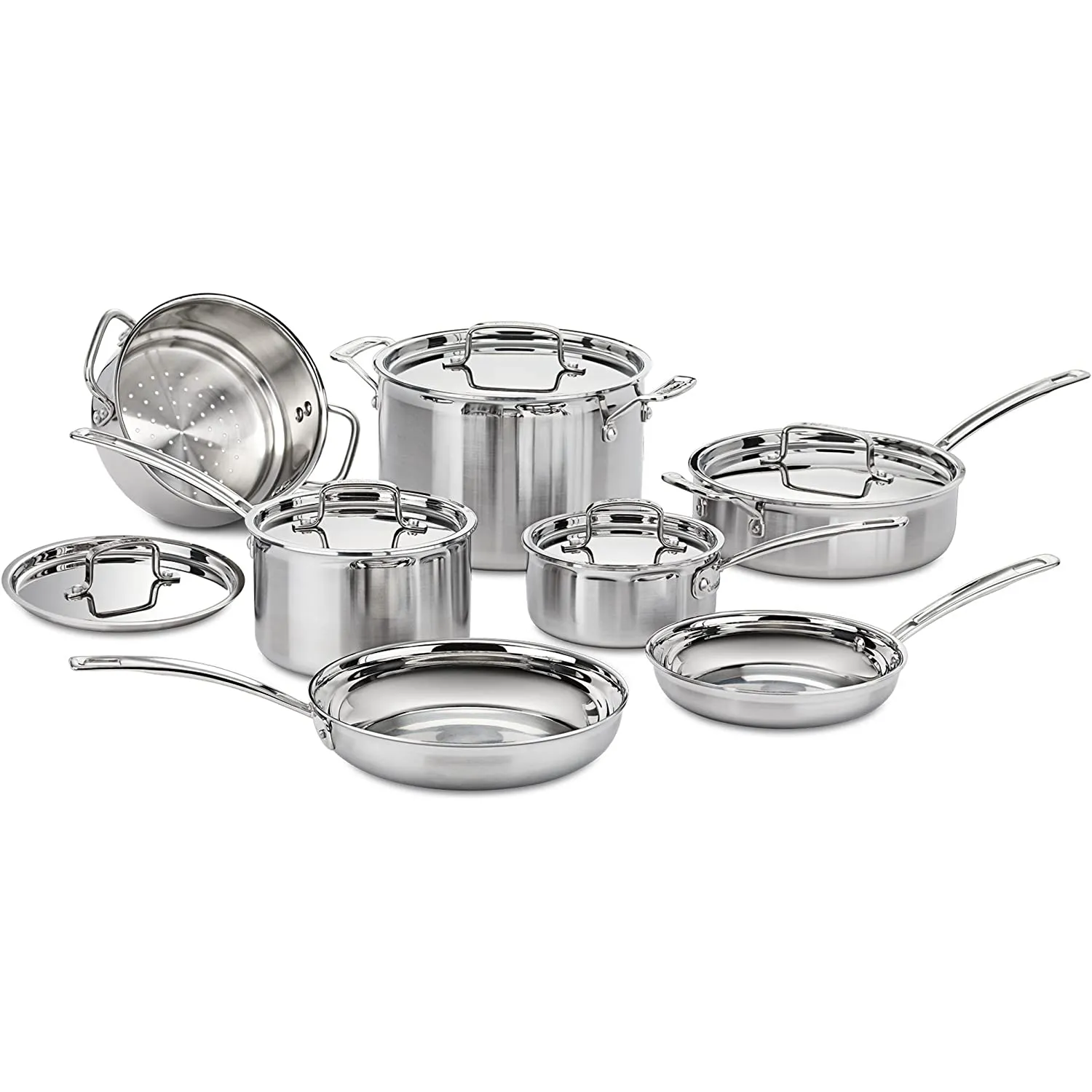 12 Piece MultiClad Pro Triple Ply Silver Cookware Set