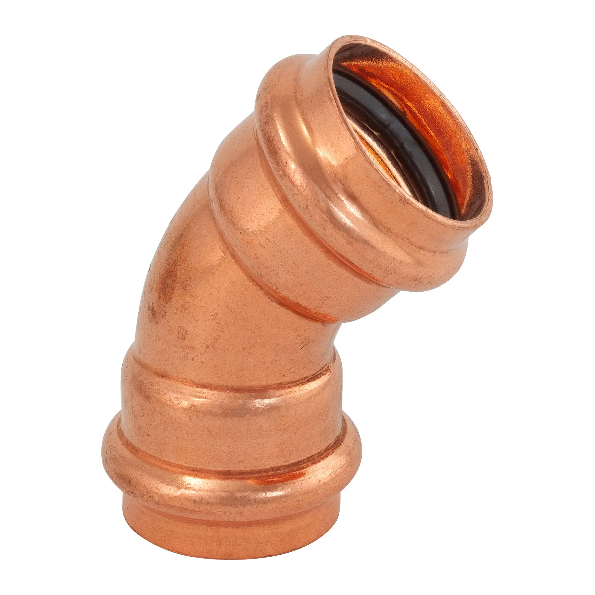 1/2" Press Copper 45° Elbow Fitting (P x P) Low Lead ProPress Compatible