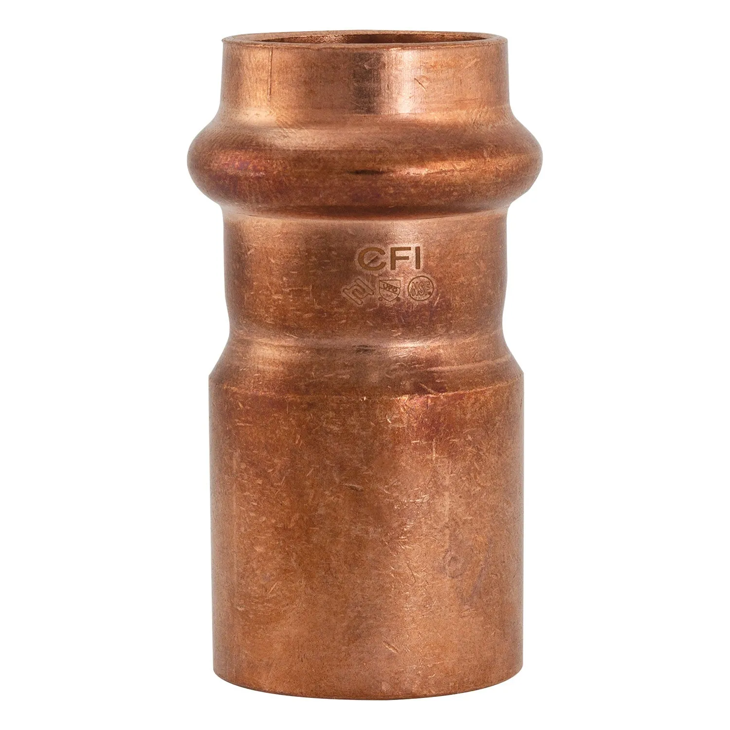 1" x 3/4" Press Fitting Reducer, Press x FTG, Copper, Low Lead