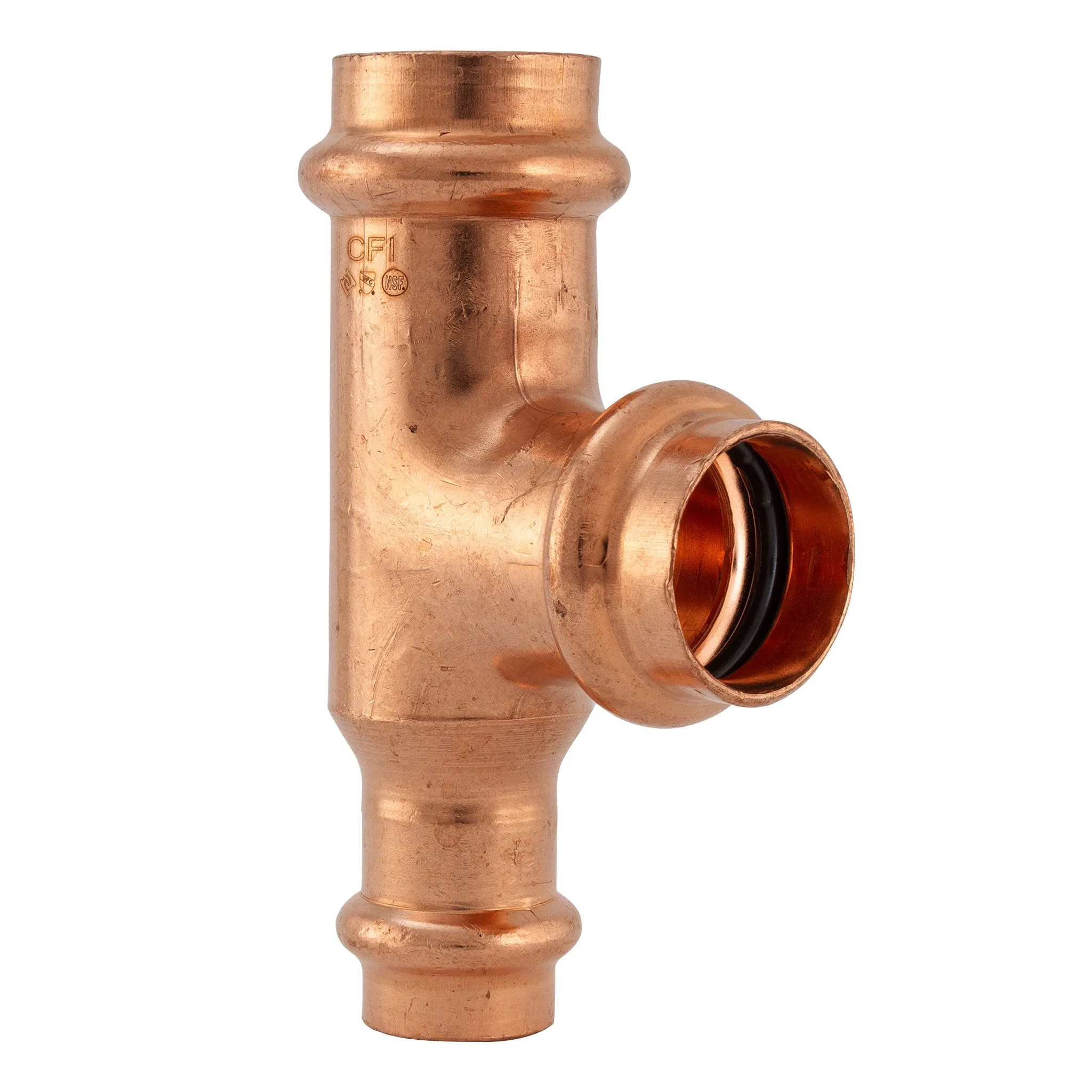 2-1/2" x 1-1/4" x 2-1/2" Press Copper Reducing Tee P x P x P Low Lead ProPress Compatible