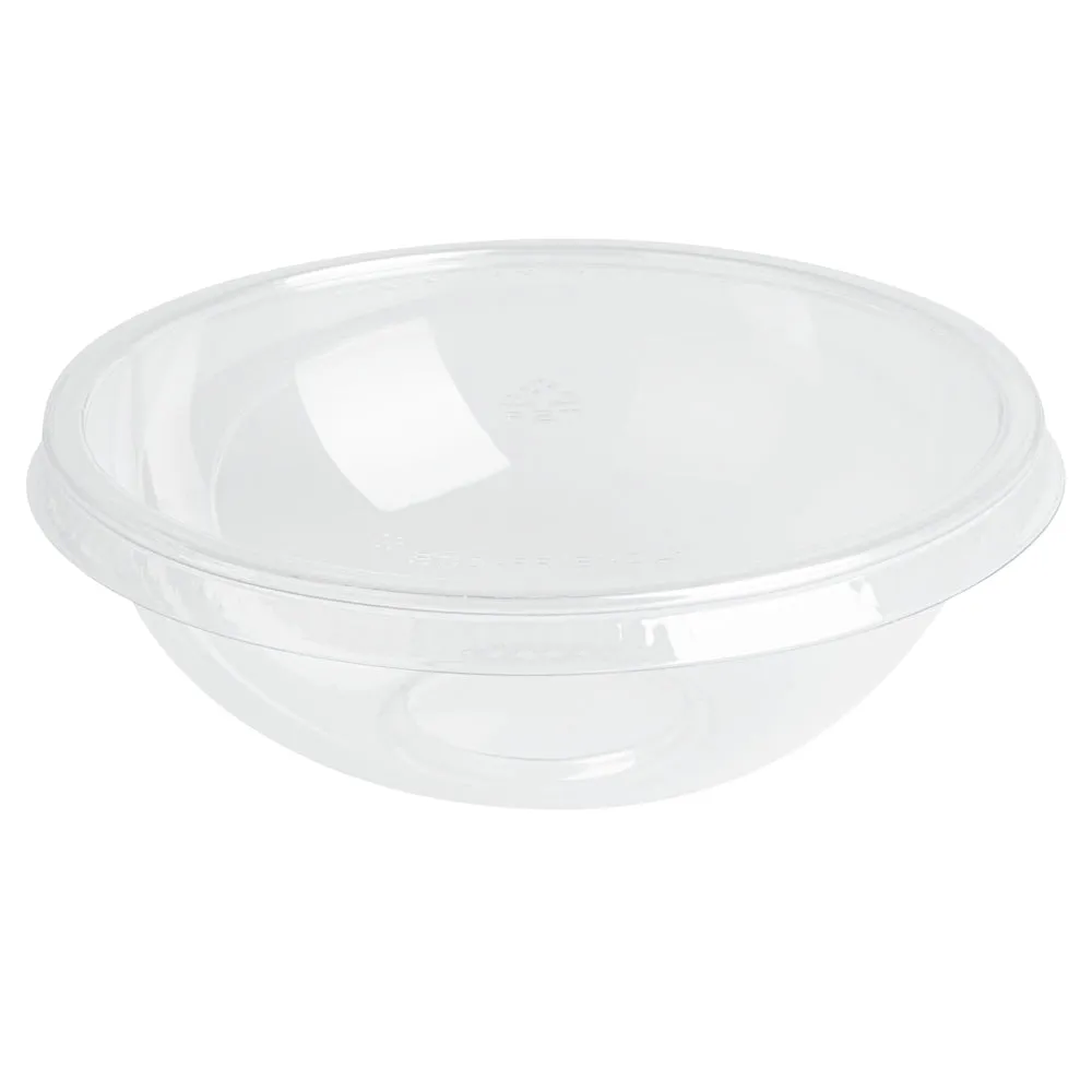 21 oz Round Clear Plastic Salad Bowl - 6 3/4" x 6 3/4" x 2 1/2" - 200 count box