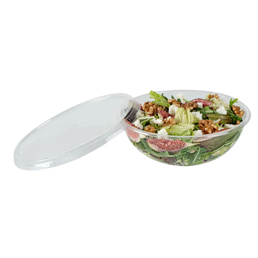 21 oz Round Clear Plastic Salad Bowl - 6 3/4" x 6 3/4" x 2 1/2" - 200 count box