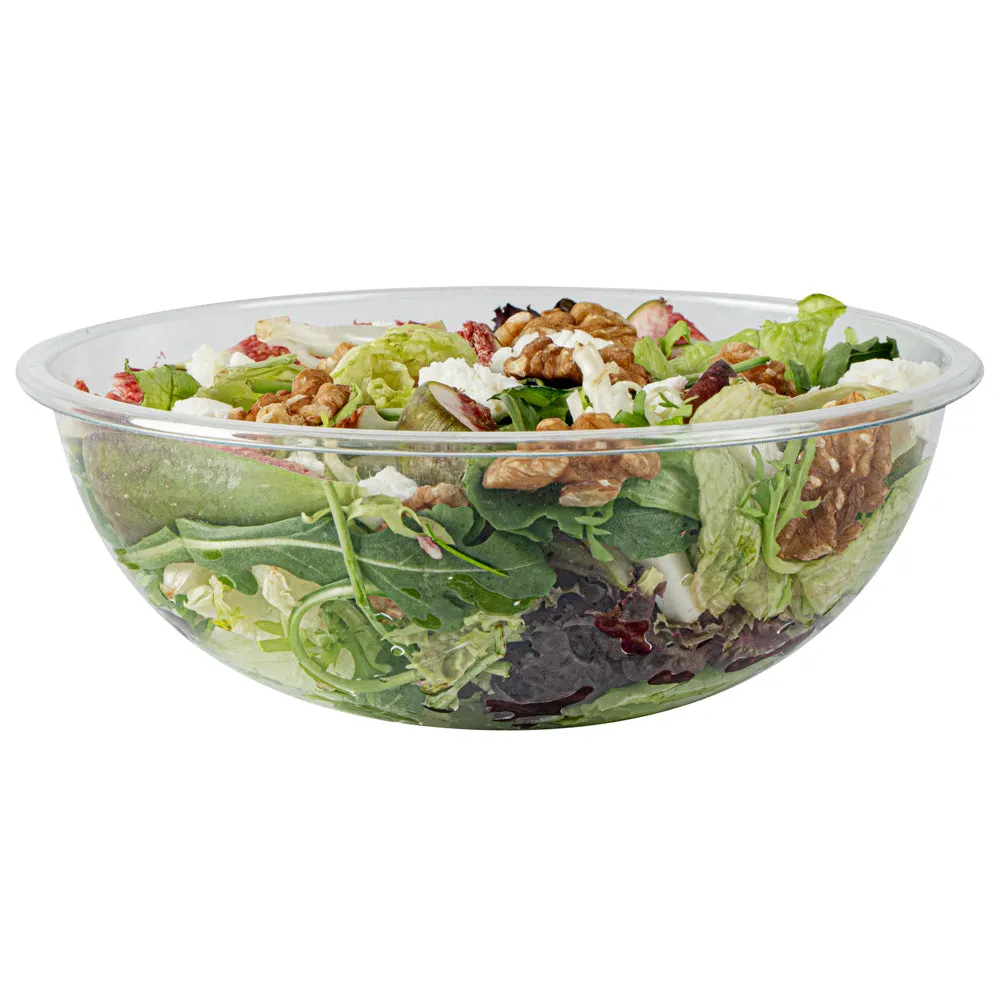 21 oz Round Clear Plastic Salad Bowl - 6 3/4" x 6 3/4" x 2 1/2" - 200 count box