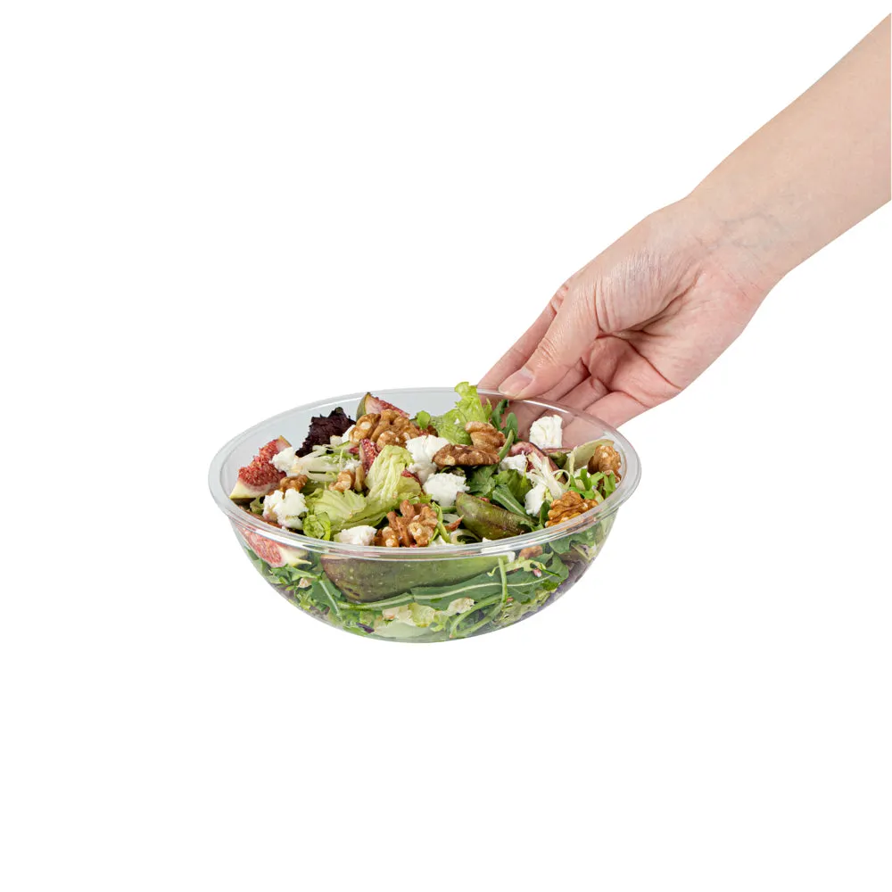 21 oz Round Clear Plastic Salad Bowl - 6 3/4" x 6 3/4" x 2 1/2" - 200 count box