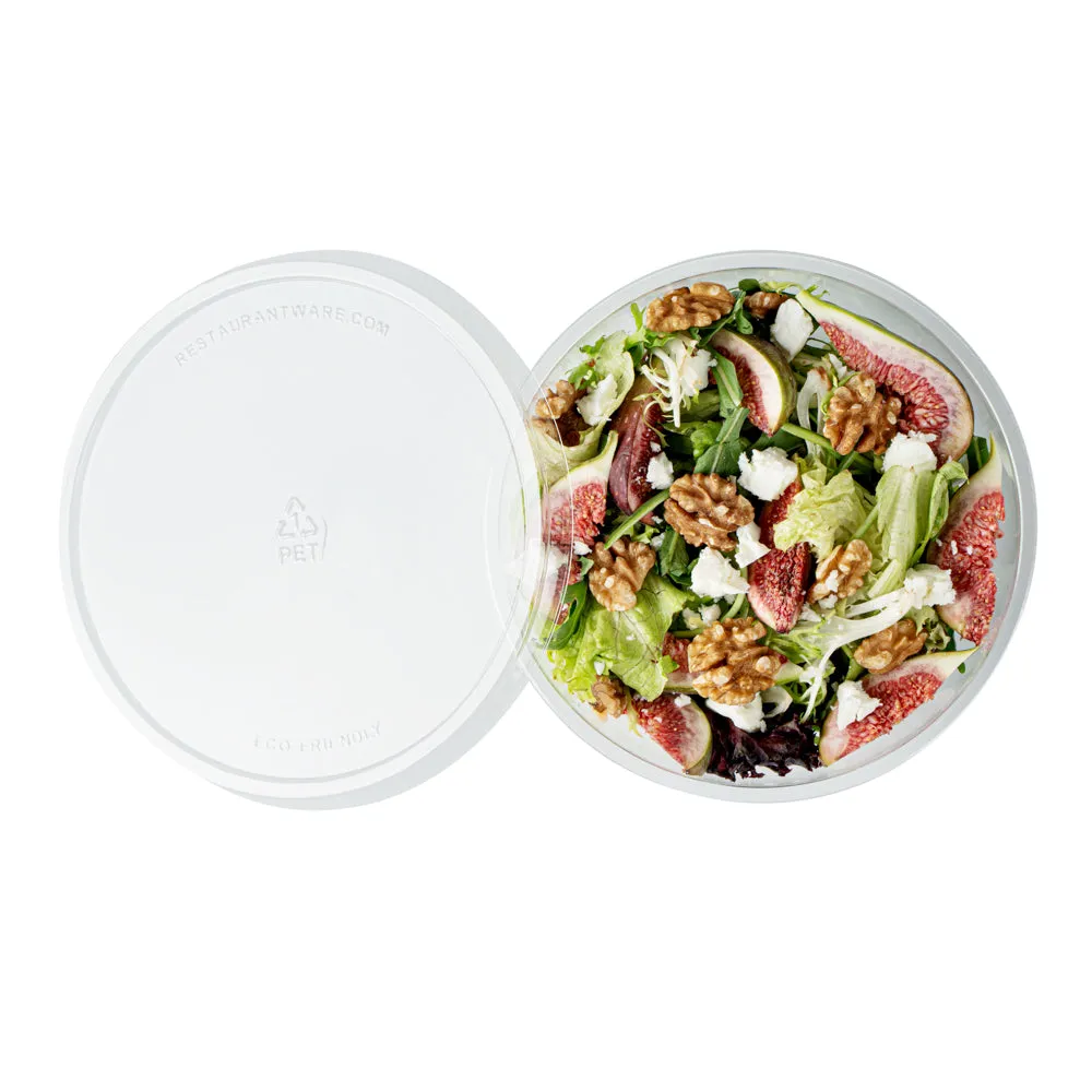 21 oz Round Clear Plastic Salad Bowl - 6 3/4" x 6 3/4" x 2 1/2" - 200 count box