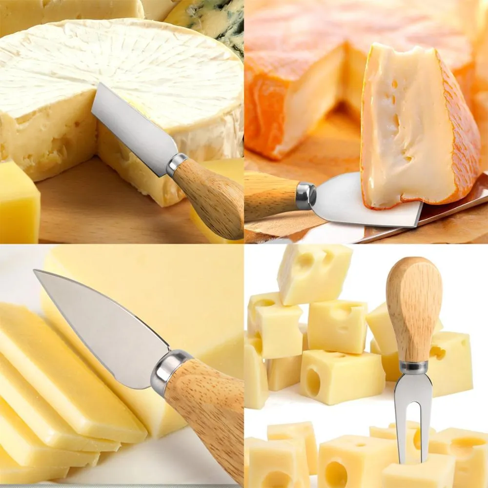 4 Cheese Knives Set-Mini Knife, Butter Knife, Spatula & Fork