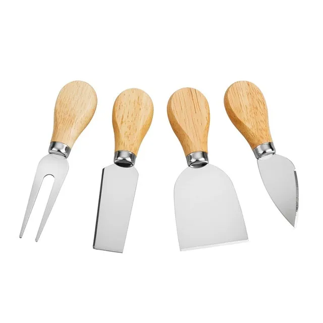 4 Cheese Knives Set-Mini Knife, Butter Knife, Spatula & Fork