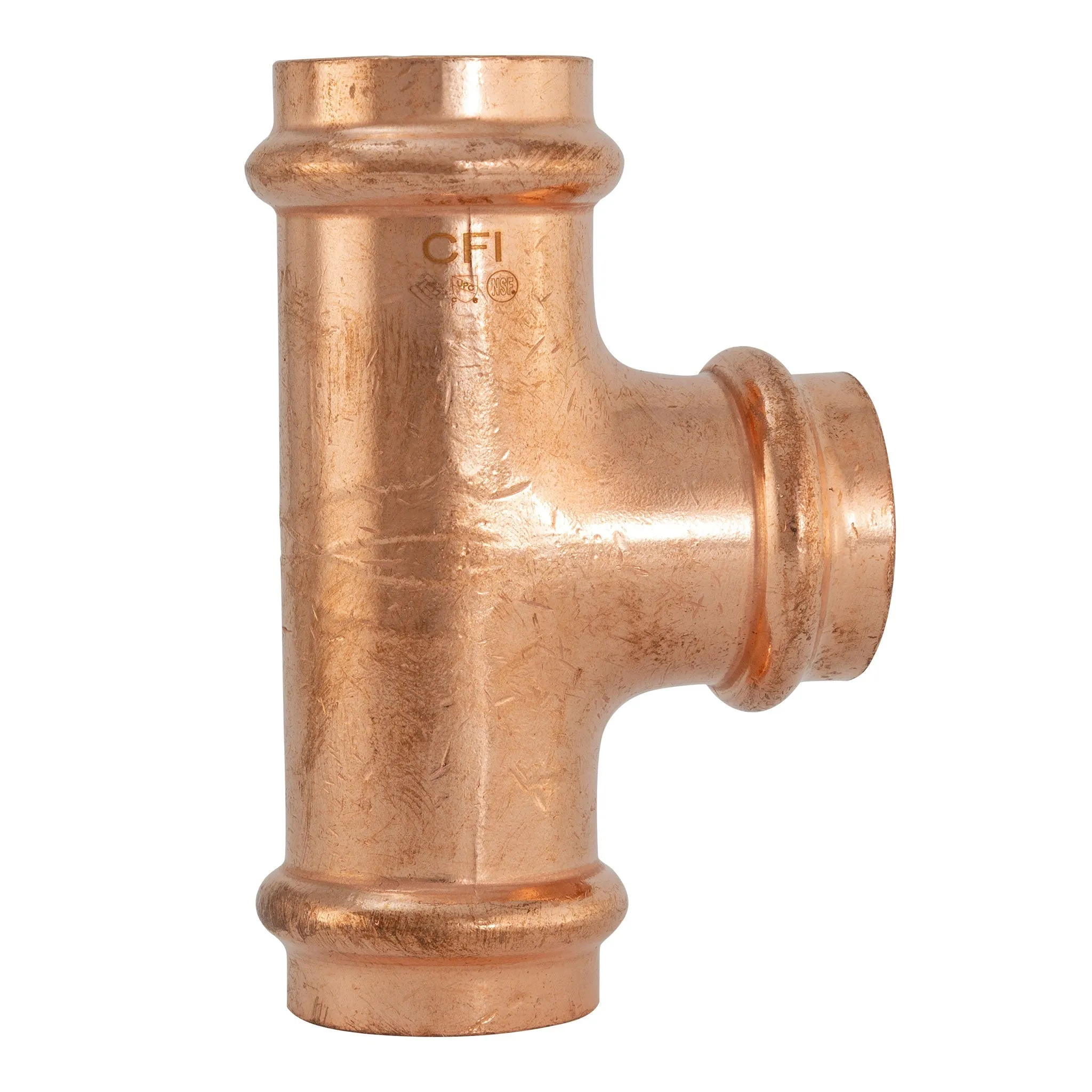 4" Press Copper Tee Fitting P x P x P Low Lead ProPress Compatible