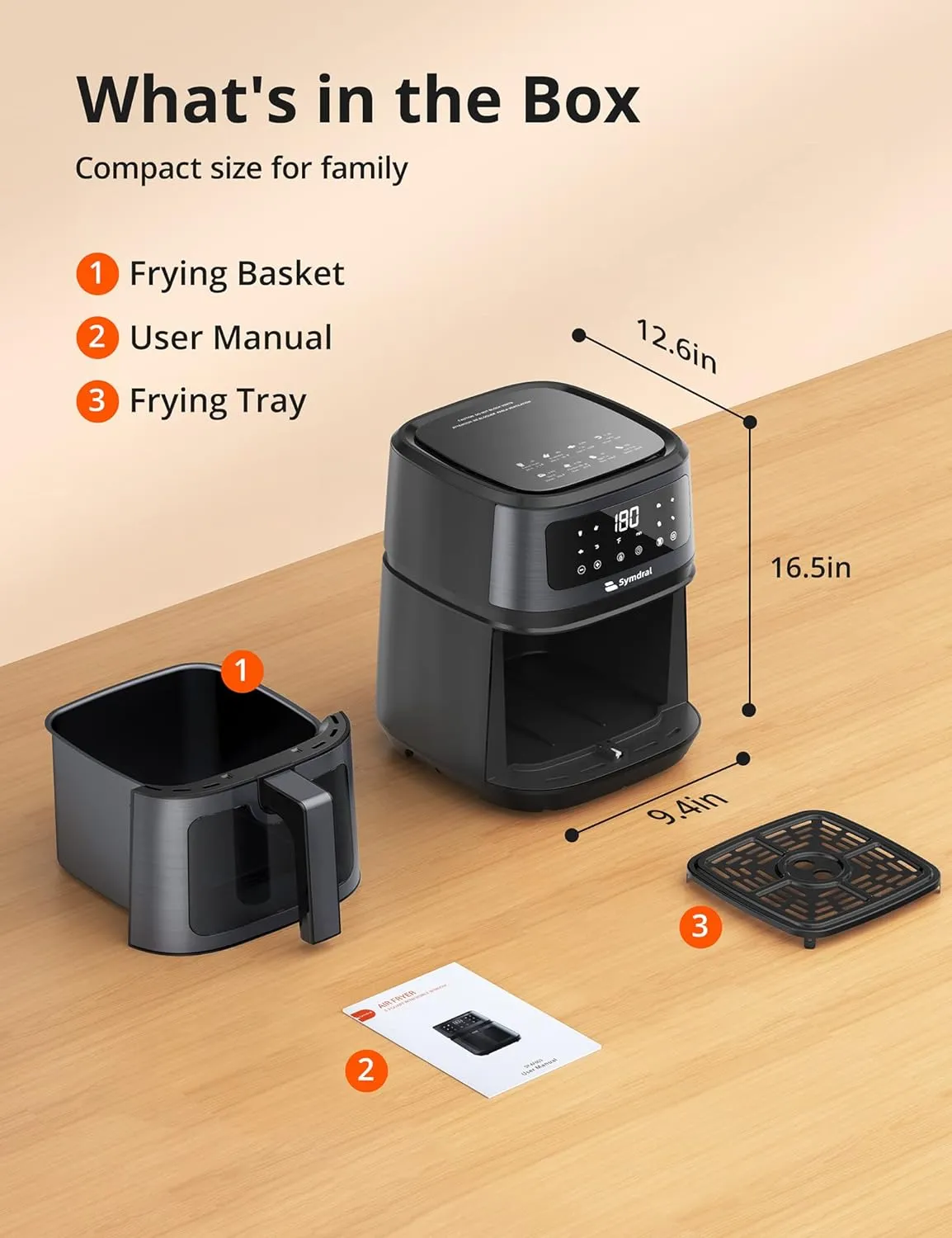 8-in-1 Air Fryer with 5.3 Quart Capacity, Visible Cooking Window and LCD Touch Screen