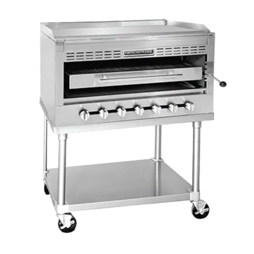 American Range HD36-RGBSH Griddle on Overfire Broiler