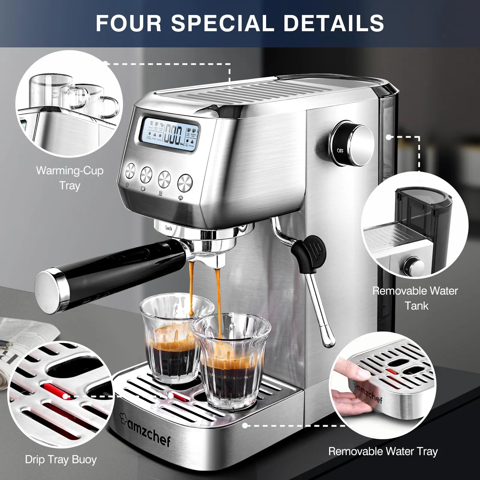 AMZCHEF 20 Bar Espresso Coffee Machines (New)