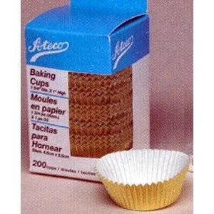 Ateco 6401 Gold Foil Baking Cups, 1" x 3/4", Pack of 200