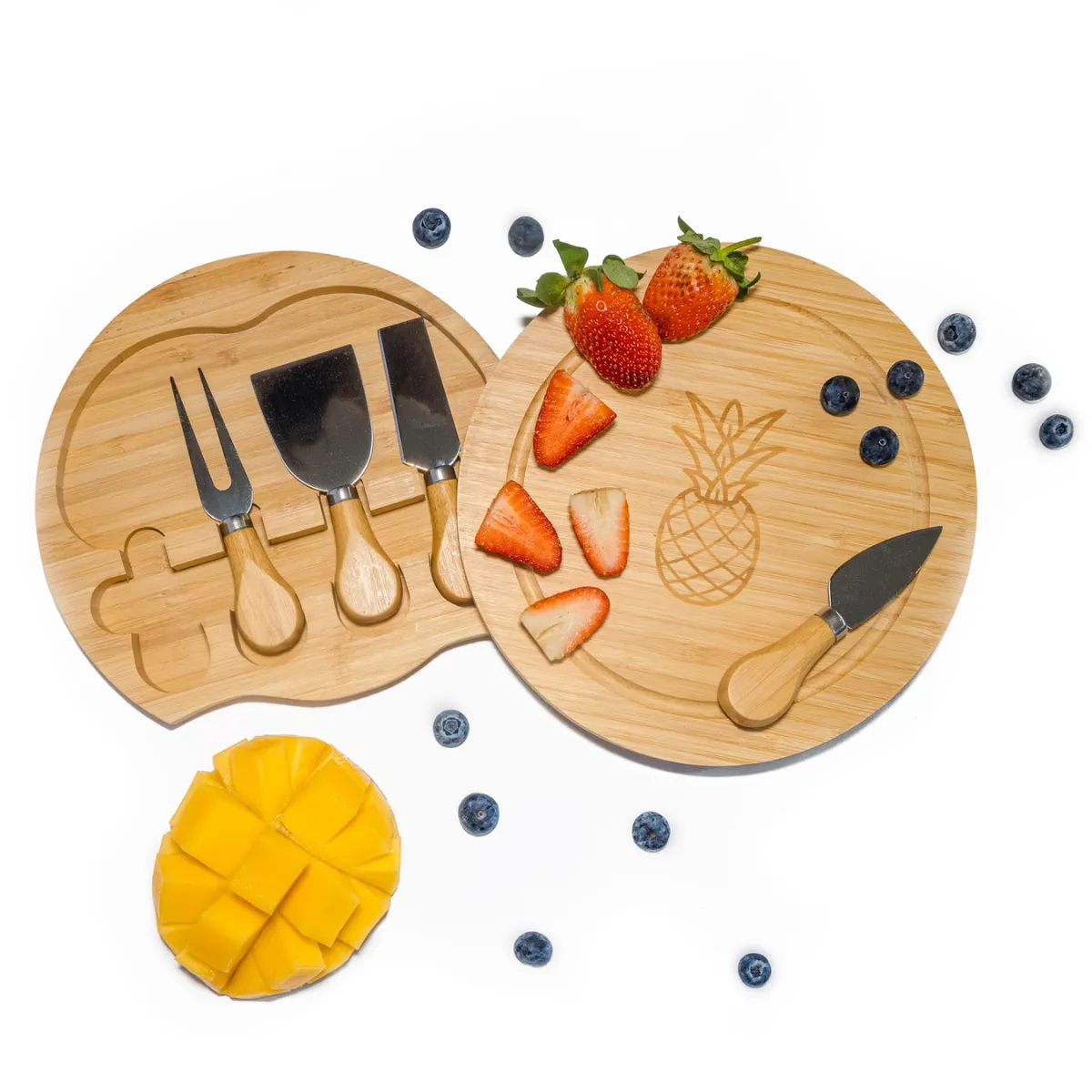 Bamboo Cheese Board & Knife Set