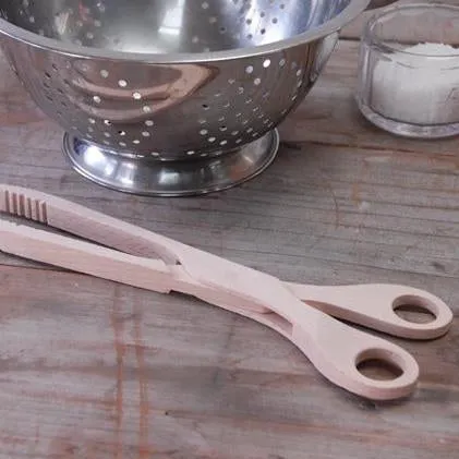 Beechwood Scissor Tongs