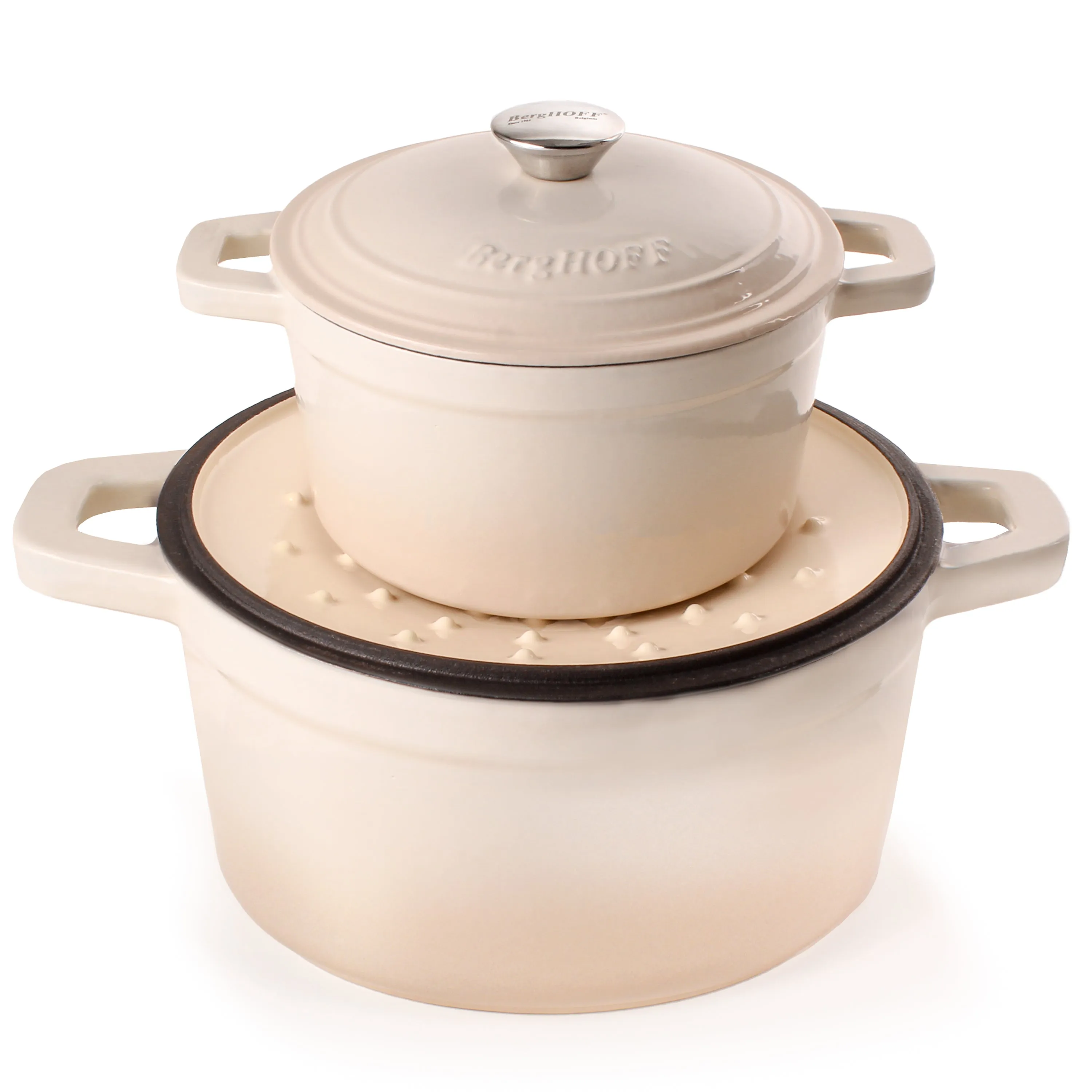 BergHOFF Neo 4pc Cast Iron Cookware Set, 3qt. & 7qt., Meringue