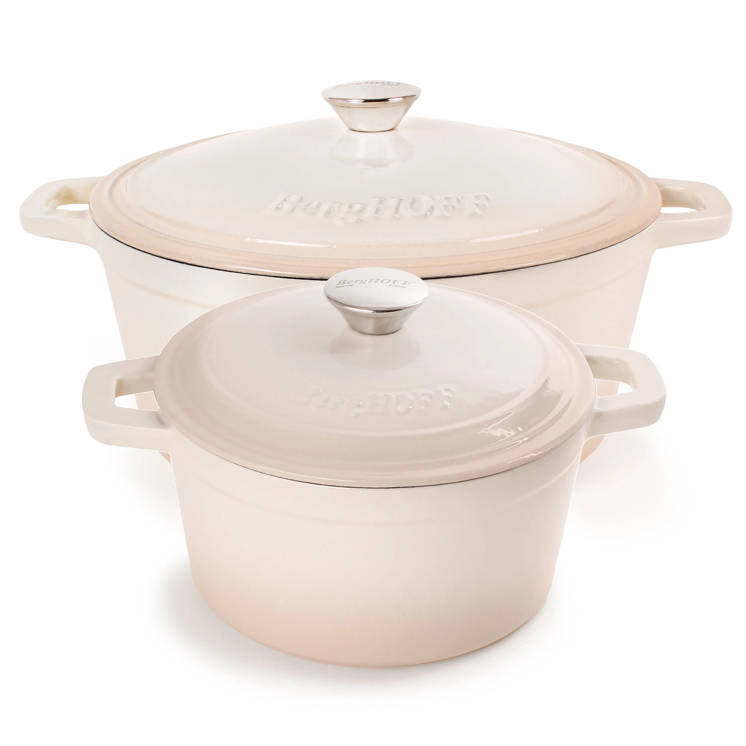 BergHOFF Neo 4pc Cast Iron Cookware Set, 3qt. & 7qt., Meringue