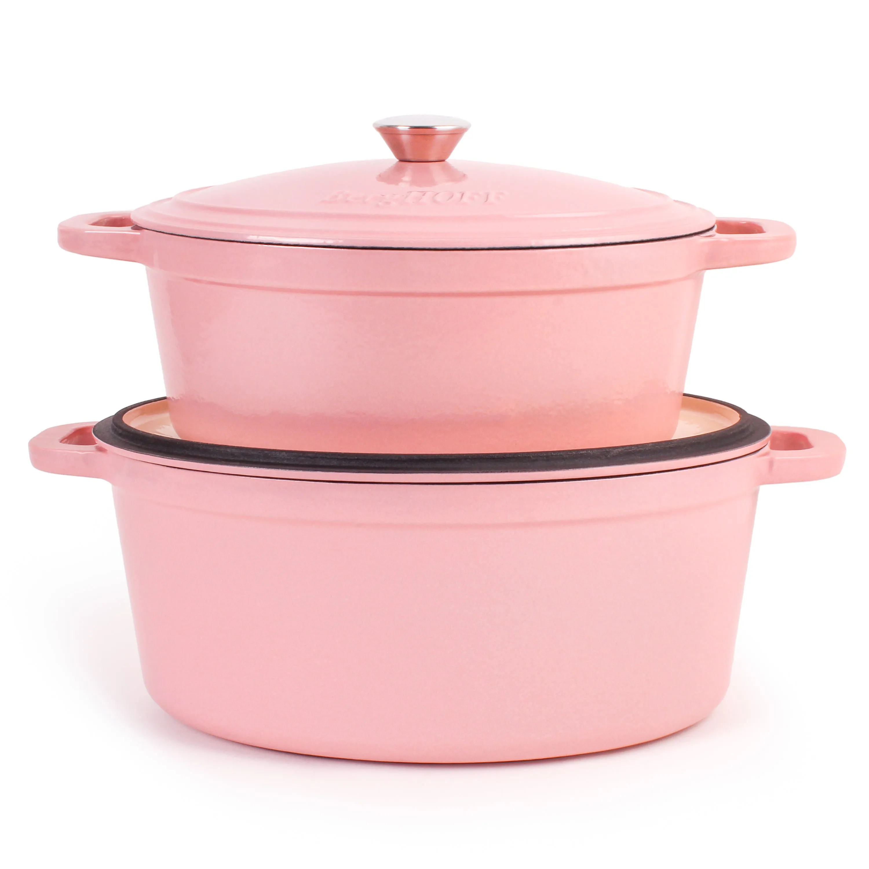 BergHOFF Neo 4pc Cast Iron Cookware Set, 5qt. & 8qt., Pink