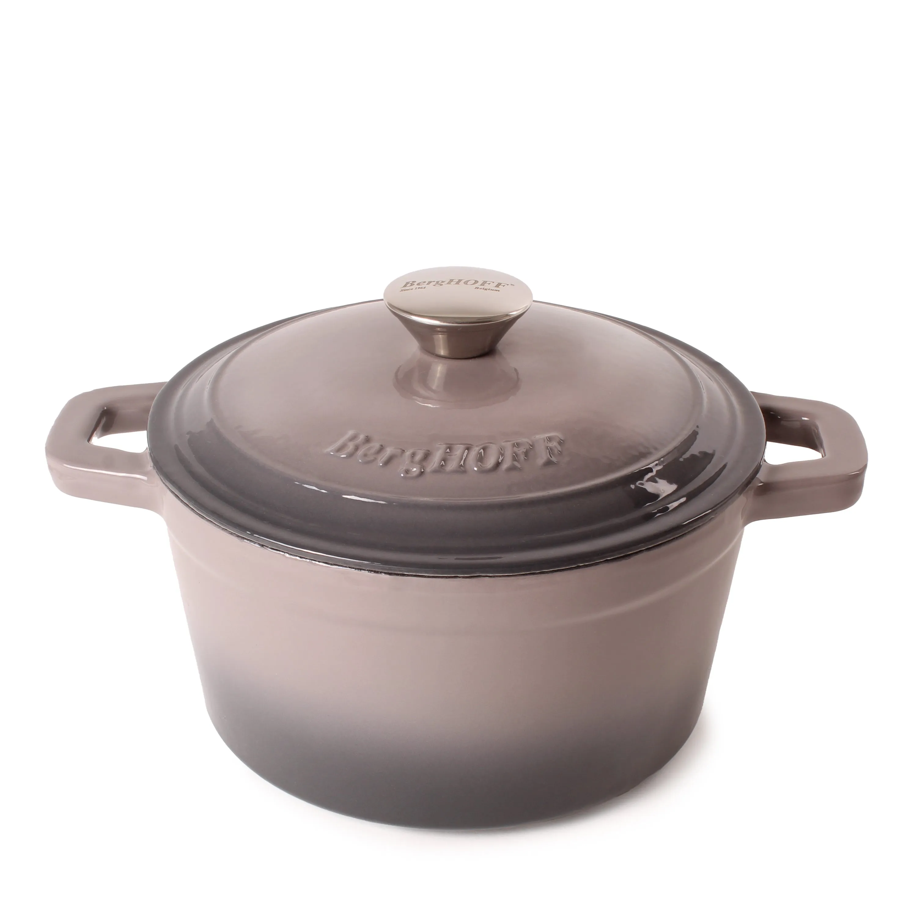 BergHOFF Neo 5pc Cast Iron Dutch Oven Set with 10" Fry Pan, 3qt. & 5qt., Oyster