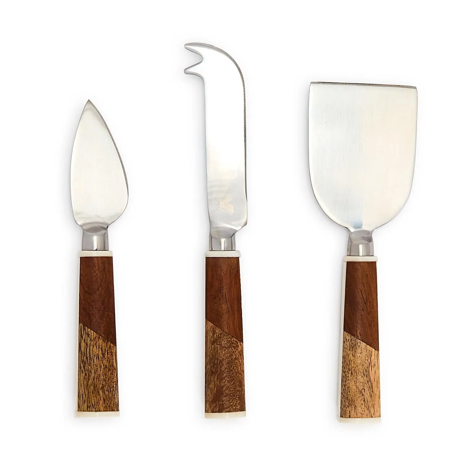 Bi-color Wood Set of 3 Cheese Knives