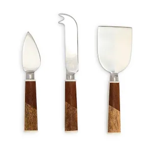 Bi-color Wood Set of 3 Cheese Knives