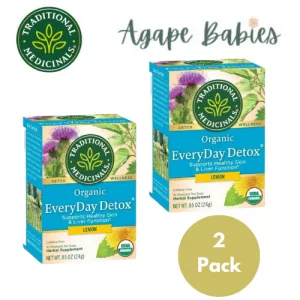 [Bundle Of 2] Traditional Medicinals Organic Everyday Detox Lemon Tea, 16 Bags Exp: 03/26