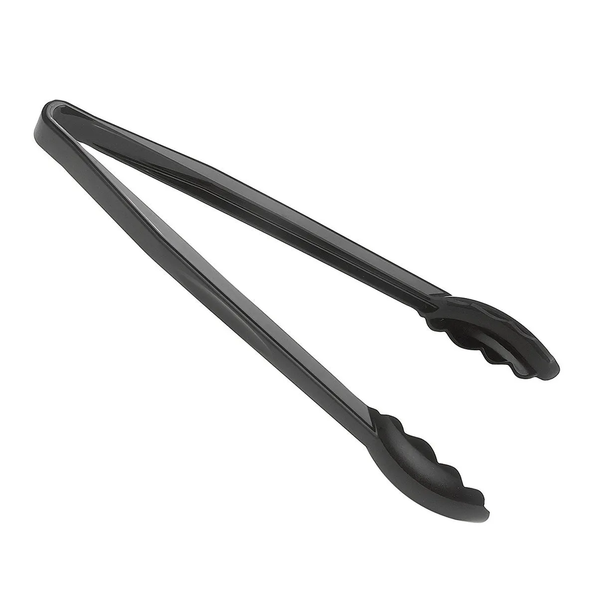 Cambro 12TGS110 Lugano Scallop Grip Tongs, Black, 12"