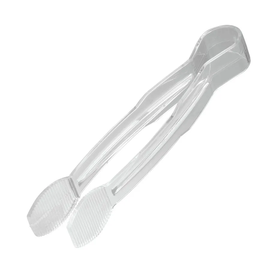 Cambro TG9135 Lugano Flat Grip Tongs, Clear, 9"