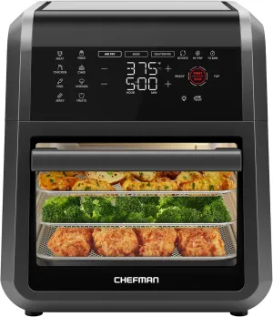 Chefman 12-Quart 6-in-1 Air Fryer Oven with Digital Timer, Touchscreen, and 12 Presets - Family Size Countertop Convection Oven, Dishwasher-Safe Parts