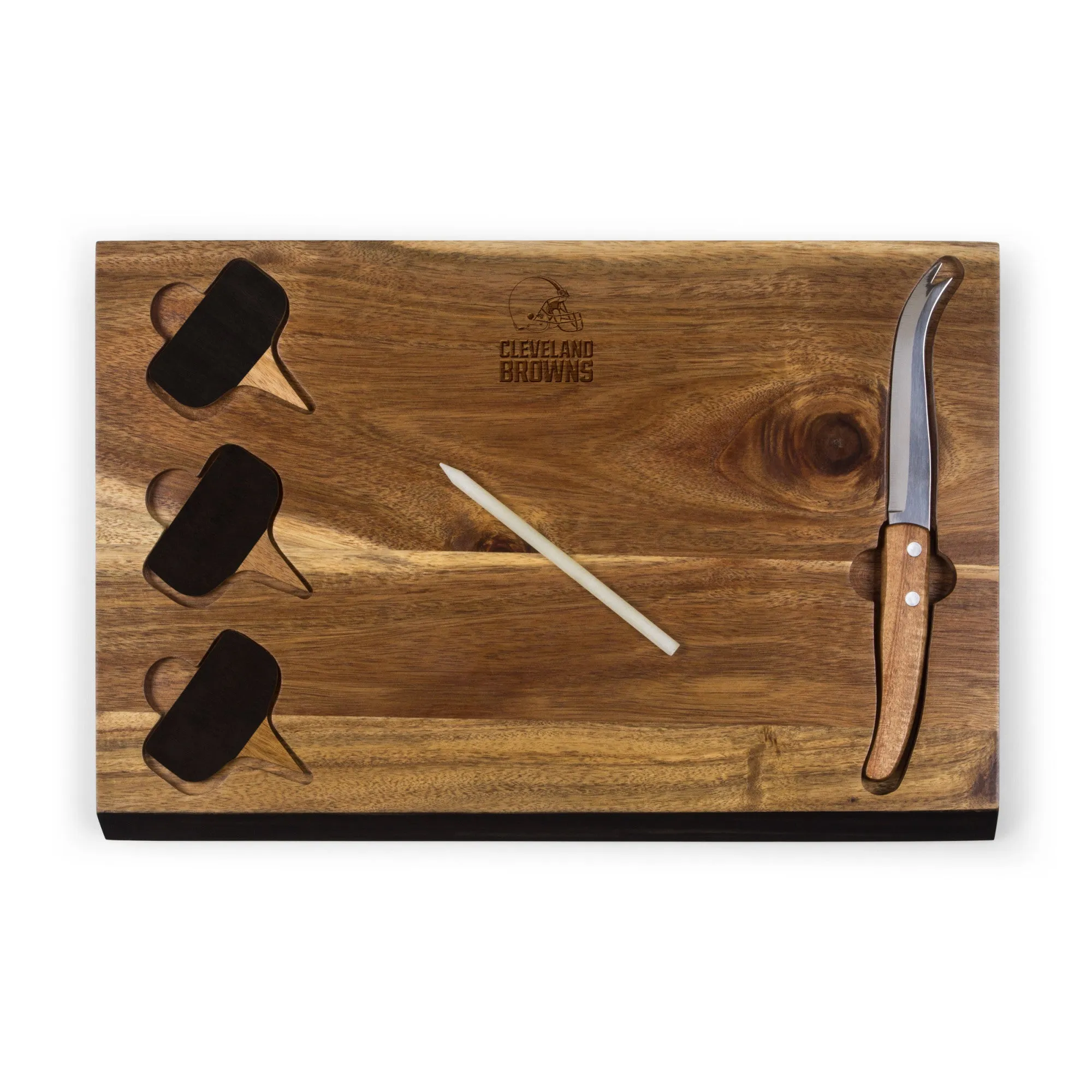 Cleveland Browns - Delio Acacia Cheese Cutting Board & Tools Set