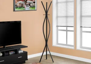 Coat Rack - 72"H / Black Metal Contemporary Style