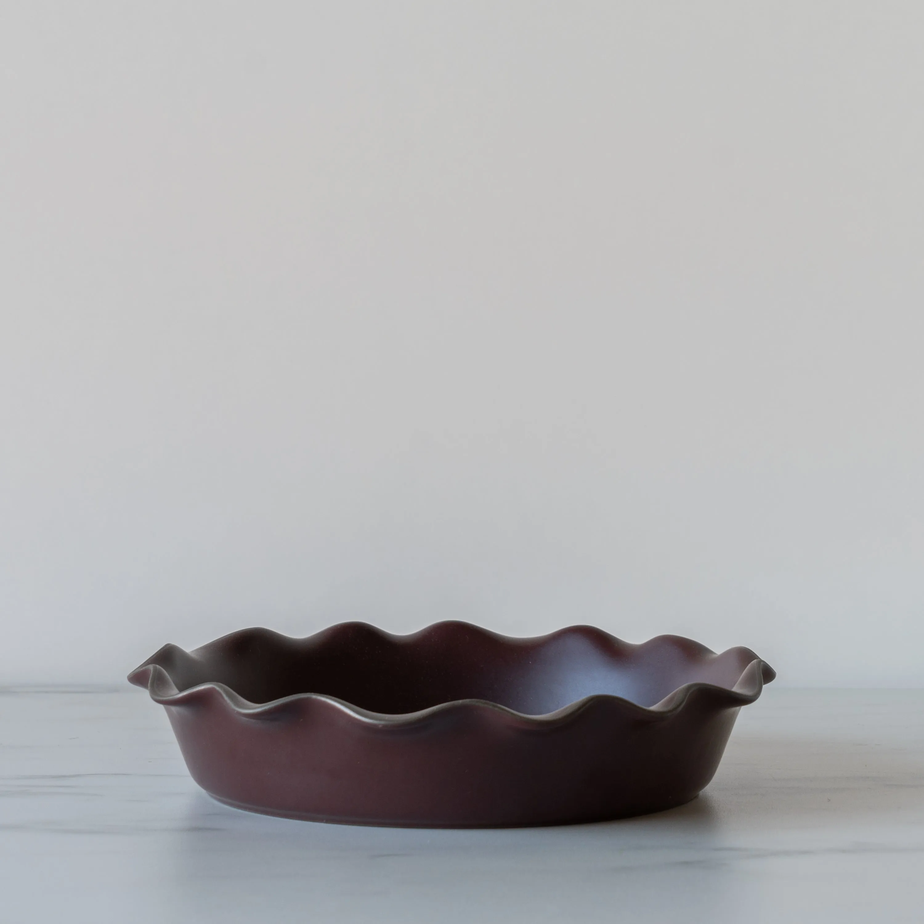 Dark Brown Stoneware Pie Dish