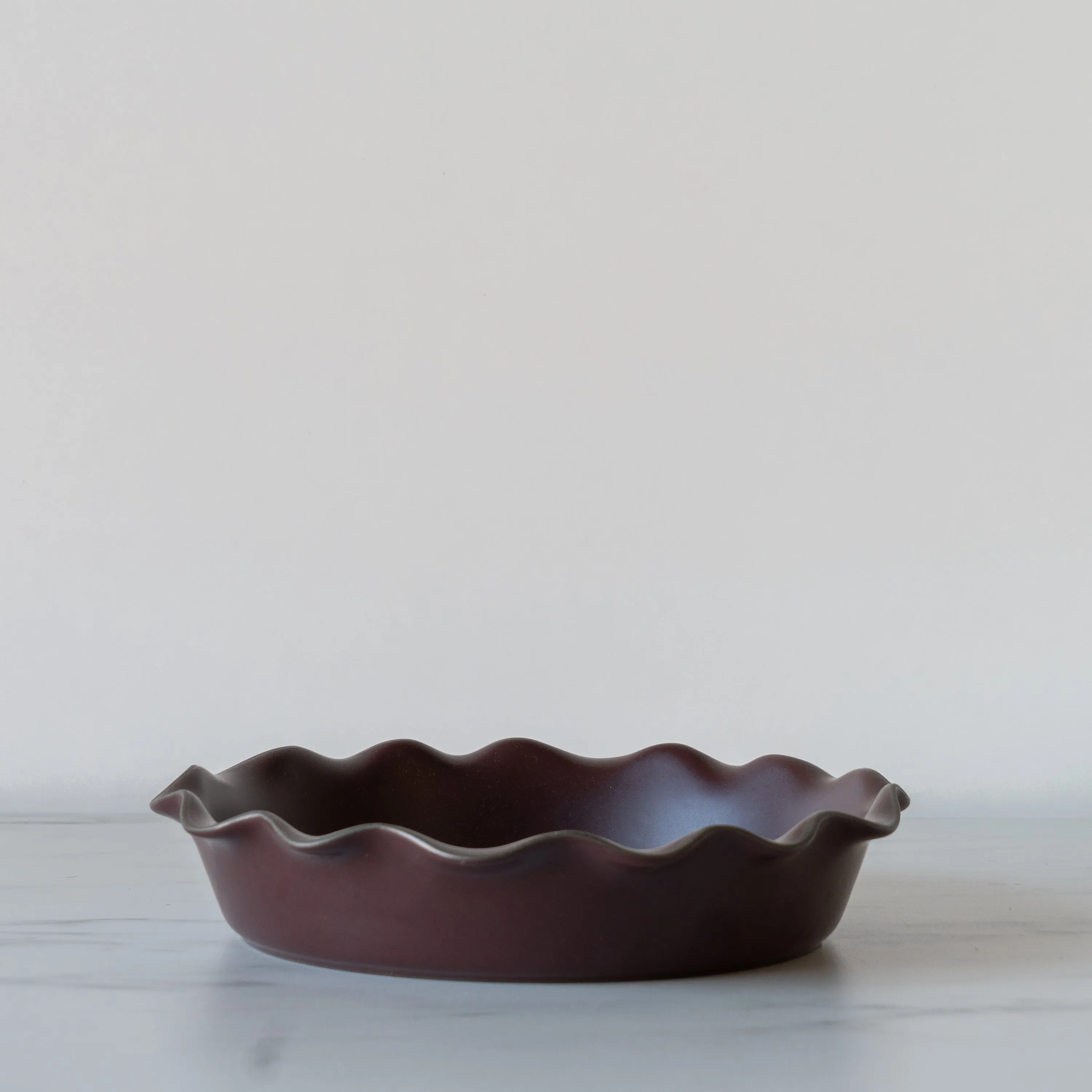 Dark Brown Stoneware Pie Dish