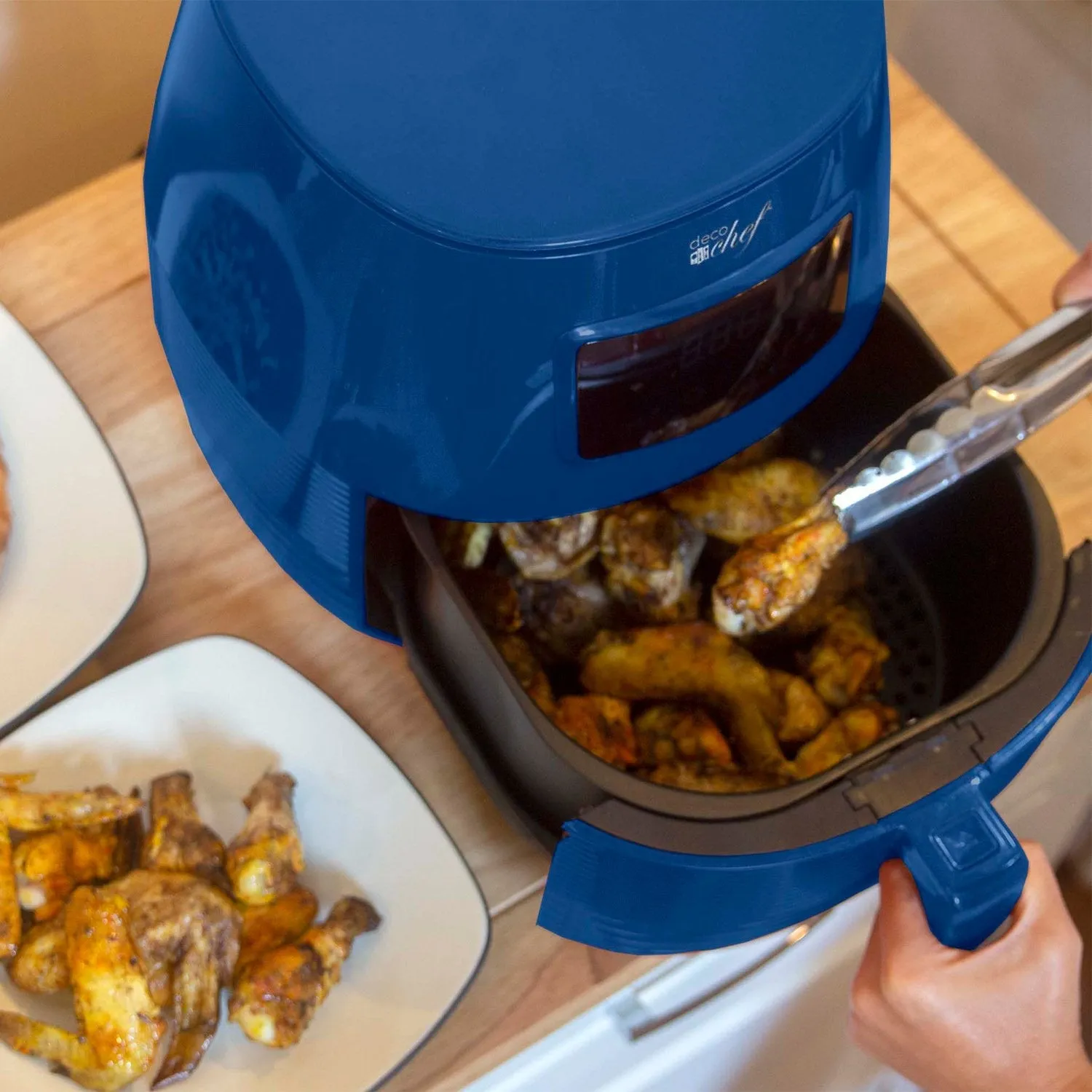 Deco Chef Digital 5.8QT Electric Air Fryer - Blue Healthier & Faster Cooking