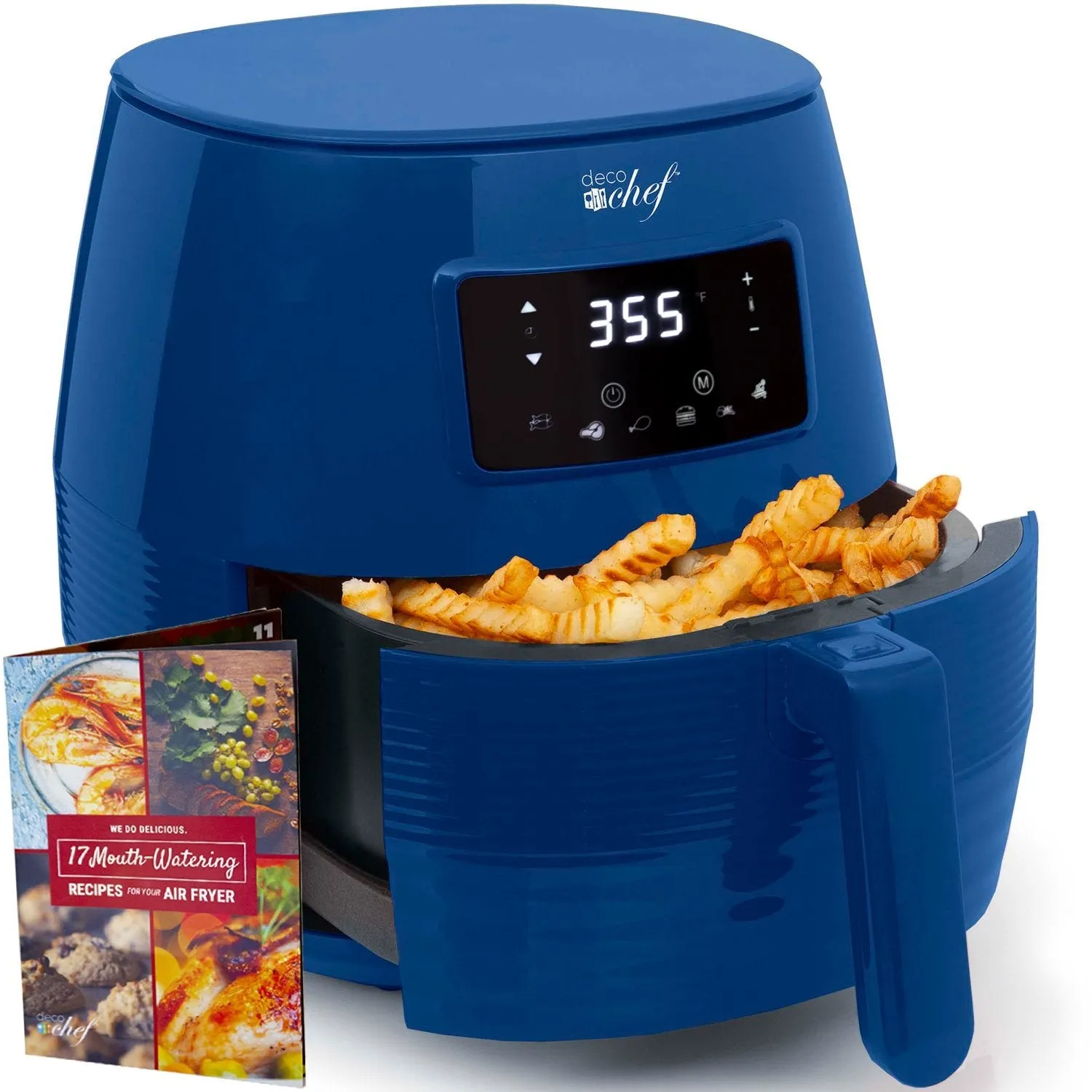 Deco Chef Digital 5.8QT Electric Air Fryer - Blue Healthier & Faster Cooking