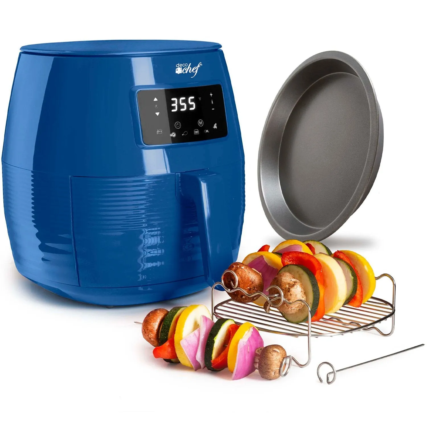 Deco Chef Digital 5.8QT Electric Air Fryer, Healthier/Faster Cooking - Blue (Refurbished)