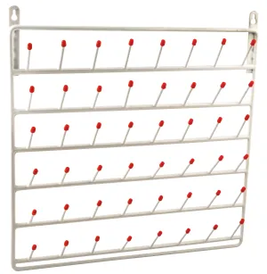 Draining Rack, 48 Pegs (2.75 Inch Pegs) - Wall Mountable, Vinyl Coated Steel - For Labware - Eisco Labs