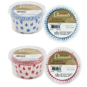 Elements - 2" Baking Cups - Pink/ Blue - 50 Count (Case Qty: 1200)