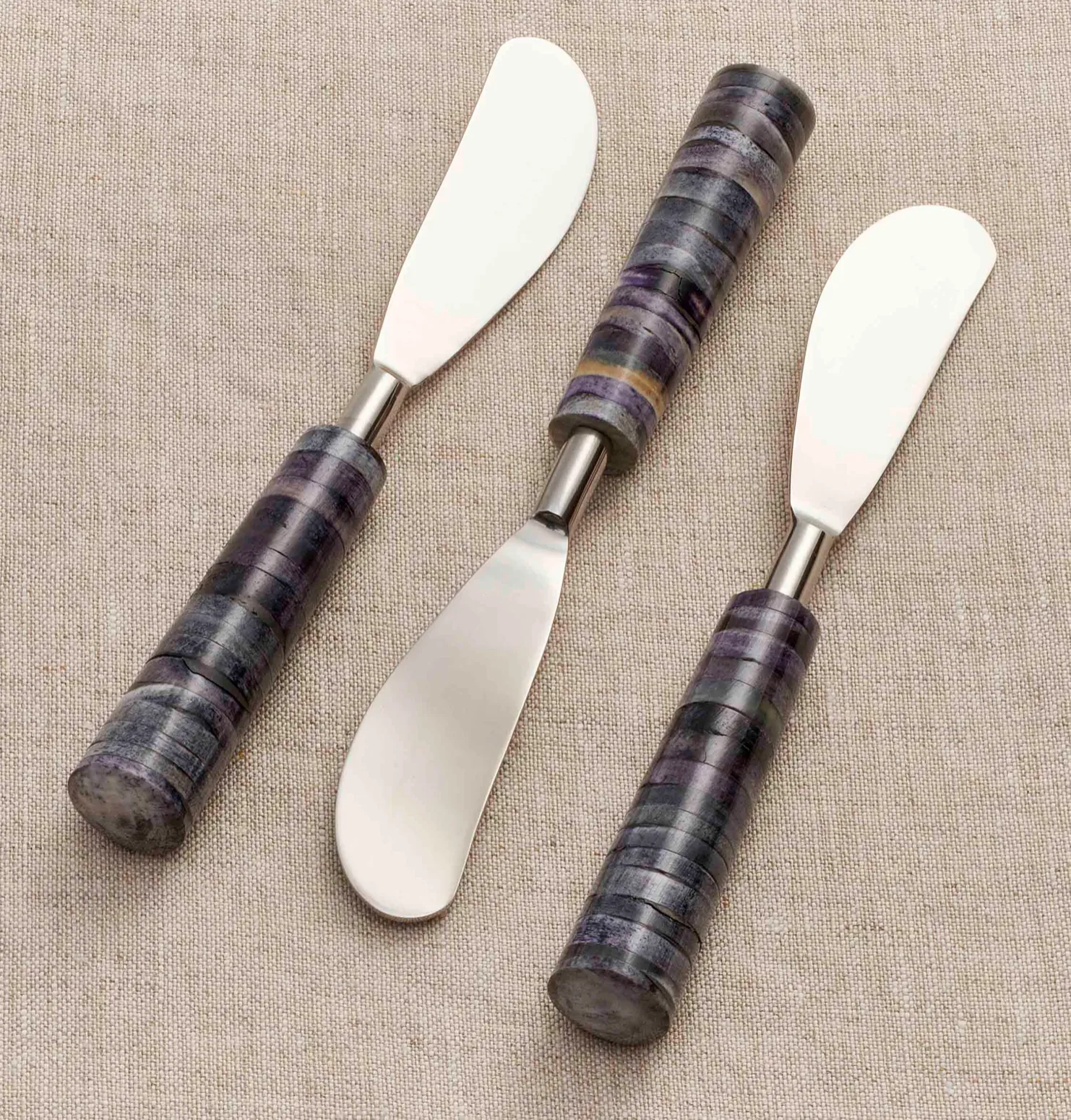 Fiori Handmade Stainless Steel and Bone Spreaders (set of 3) | Texxture Home