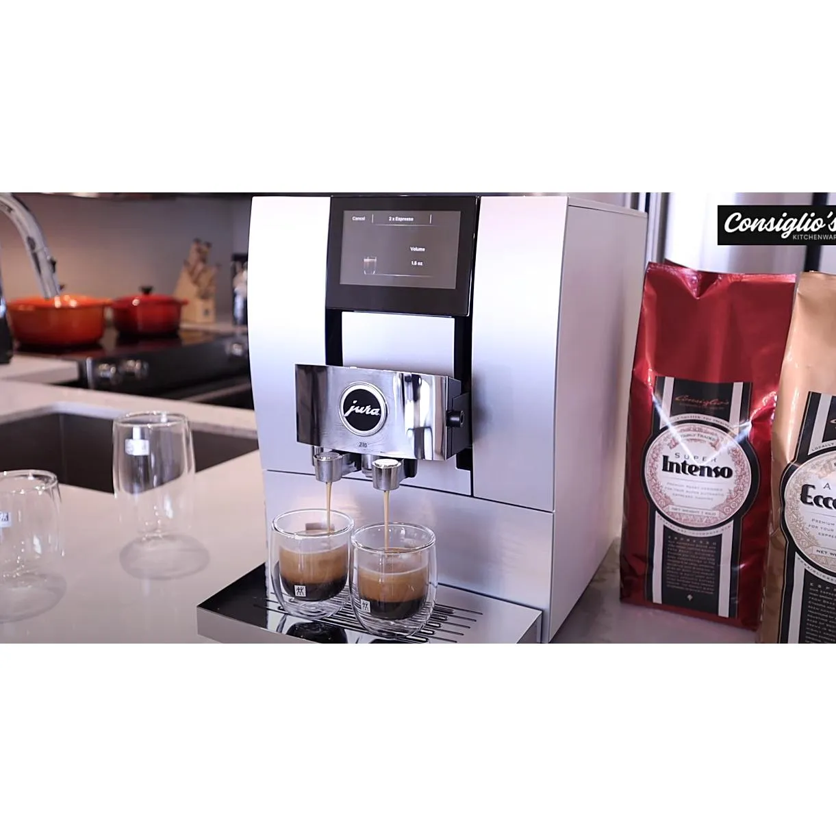 JURA Z10 Aluminum White Super Automatic Espresso Machine, Makes 32 Hot and Cold Beverages #15361