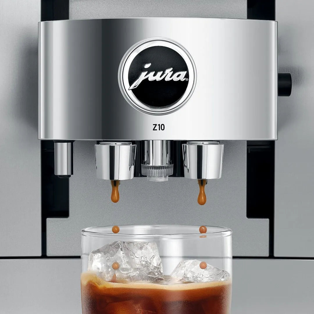 JURA Z10 Aluminum White Super Automatic Espresso Machine, Makes 32 Hot and Cold Beverages #15361