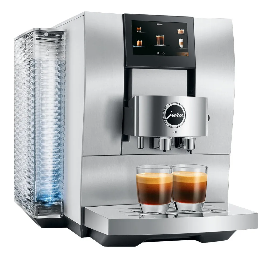 JURA Z10 Aluminum White Super Automatic Espresso Machine, Makes 32 Hot and Cold Beverages #15361