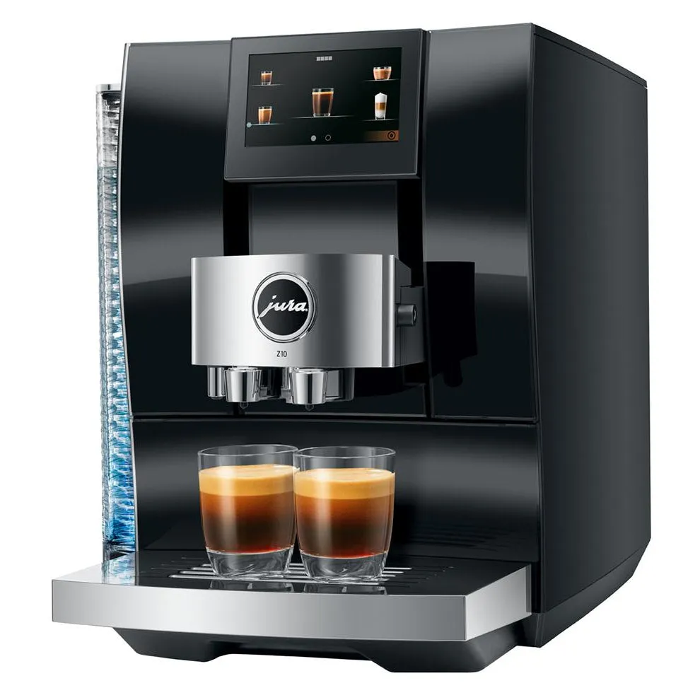 JURA Z10 Diamond Black Super Automatic Espresso Machine, Makes 32 Hot and Cold Beverages #15464