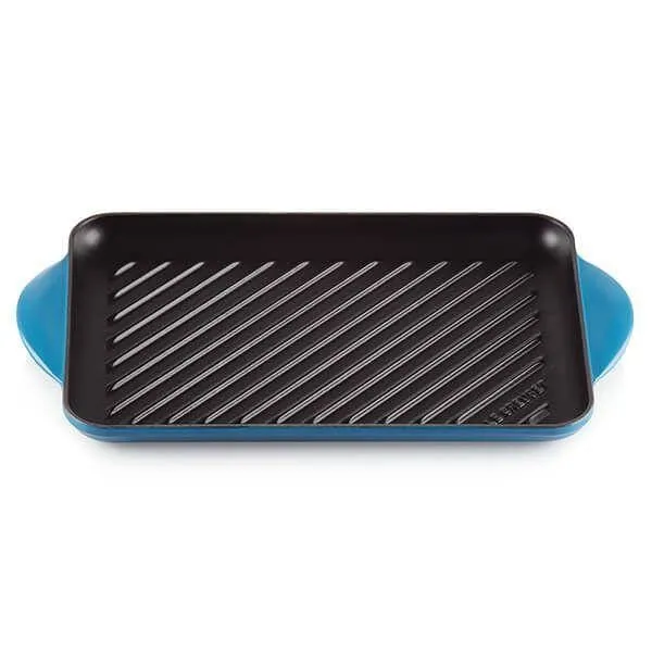 Le Creuset Cast Iron Rectangular Grill 32cm Marseille Blue