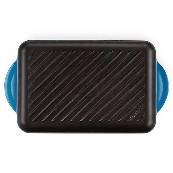 Le Creuset Cast Iron Rectangular Grill 32cm Marseille Blue