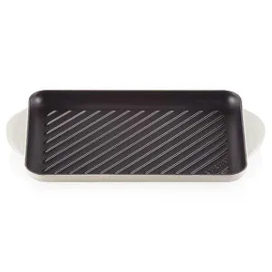 Le Creuset Cast Iron Rectangular Grill 32cm Meringue