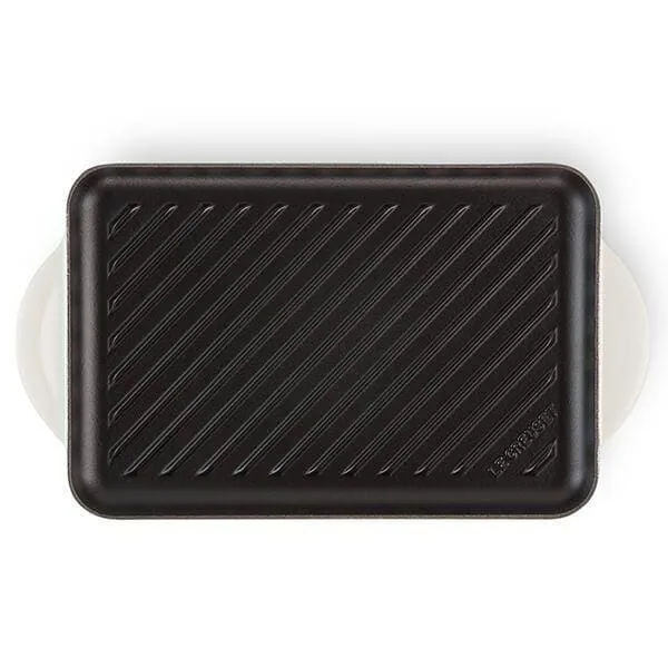 Le Creuset Cast Iron Rectangular Grill 32cm Meringue