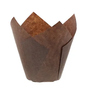 Medium Brown Tulip Style Baking Cups, 200 & 2,000