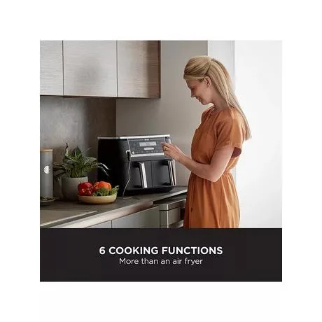 Ninja Foodi MAX Dual Zone Air Fryer with Smart Cook System AF451UK 9.5L Black