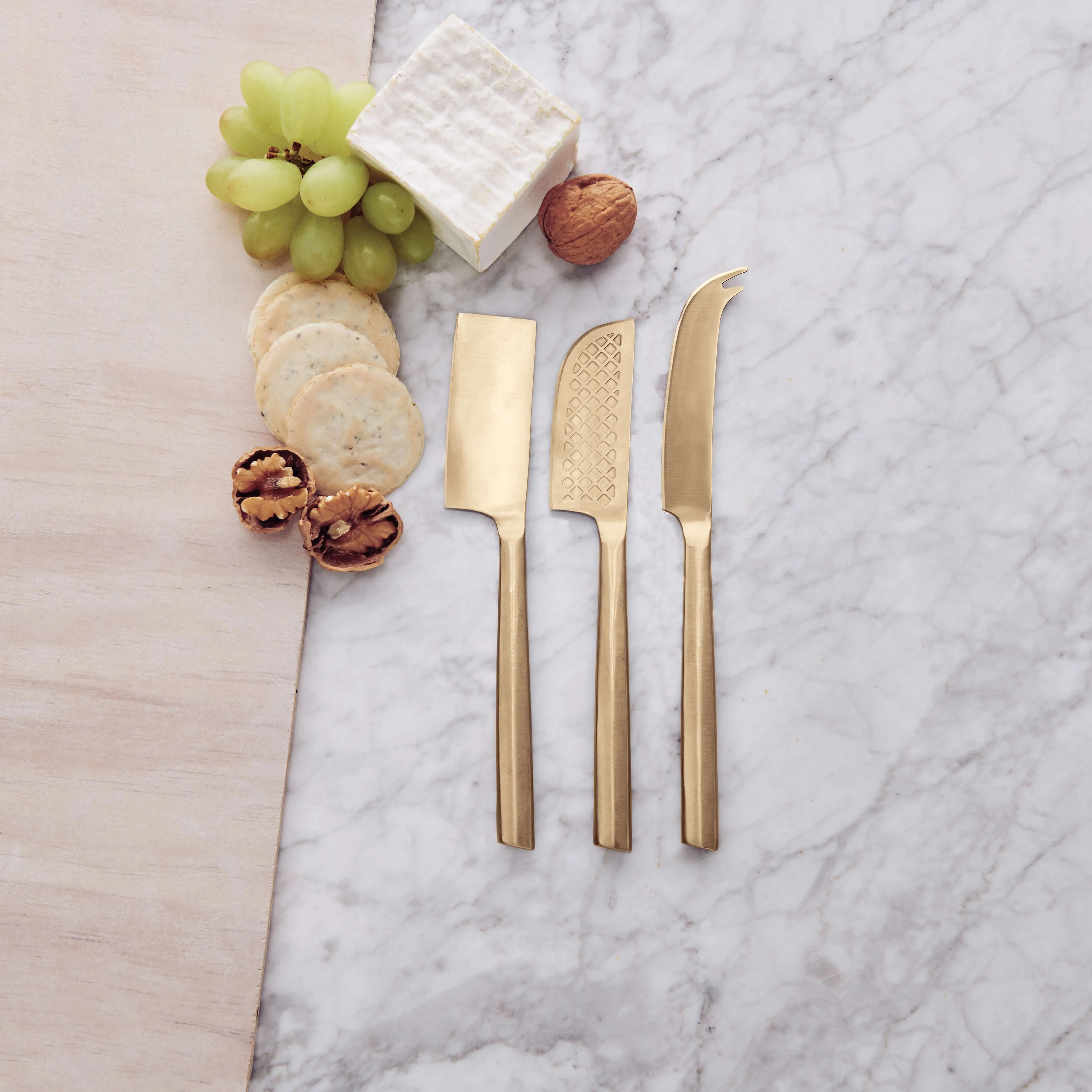 Novaro Cheese Knife Set - 3 Piece - Gold